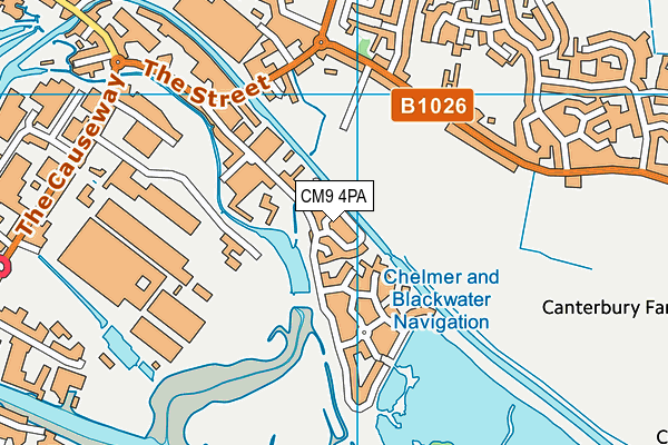 CM9 4PA map - OS VectorMap District (Ordnance Survey)