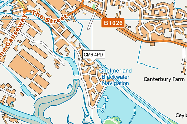 CM9 4PD map - OS VectorMap District (Ordnance Survey)