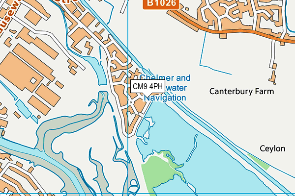CM9 4PH map - OS VectorMap District (Ordnance Survey)