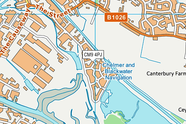 CM9 4PJ map - OS VectorMap District (Ordnance Survey)