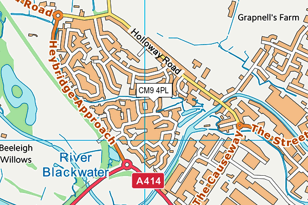 CM9 4PL map - OS VectorMap District (Ordnance Survey)