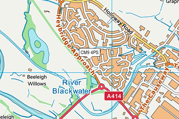 CM9 4PS map - OS VectorMap District (Ordnance Survey)