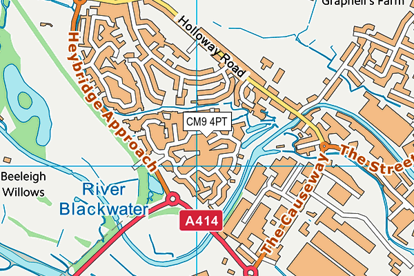 CM9 4PT map - OS VectorMap District (Ordnance Survey)