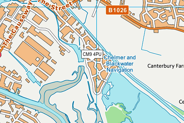 CM9 4PU map - OS VectorMap District (Ordnance Survey)