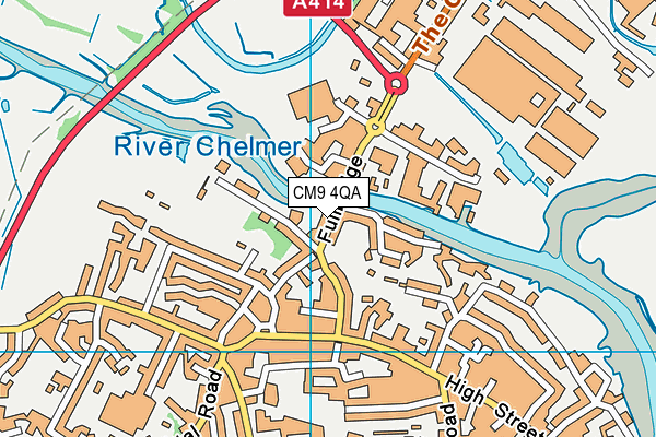 CM9 4QA map - OS VectorMap District (Ordnance Survey)