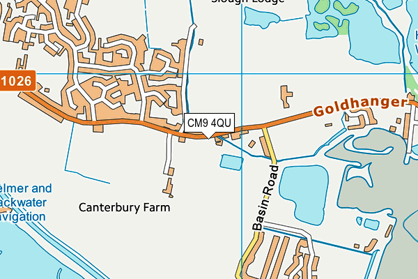 CM9 4QU map - OS VectorMap District (Ordnance Survey)