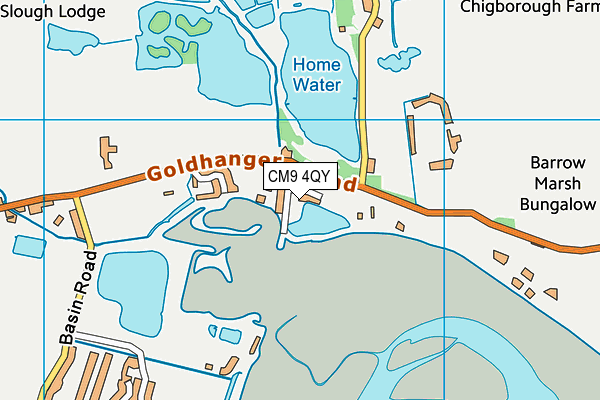 CM9 4QY map - OS VectorMap District (Ordnance Survey)