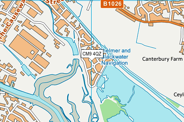 CM9 4QZ map - OS VectorMap District (Ordnance Survey)