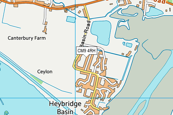 CM9 4RH map - OS VectorMap District (Ordnance Survey)