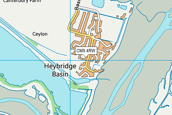 CM9 4RW map - OS VectorMap District (Ordnance Survey)