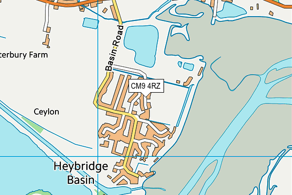 CM9 4RZ map - OS VectorMap District (Ordnance Survey)