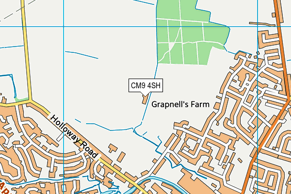 CM9 4SH map - OS VectorMap District (Ordnance Survey)