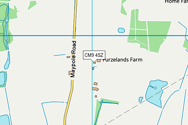 CM9 4SZ map - OS VectorMap District (Ordnance Survey)