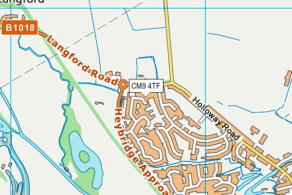 CM9 4TF map - OS VectorMap District (Ordnance Survey)