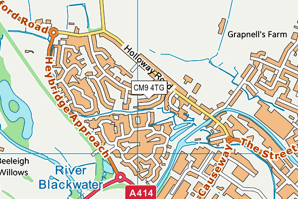 CM9 4TG map - OS VectorMap District (Ordnance Survey)