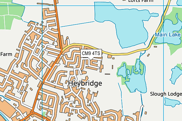 CM9 4TS map - OS VectorMap District (Ordnance Survey)