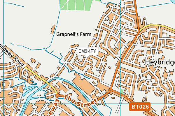CM9 4TY map - OS VectorMap District (Ordnance Survey)