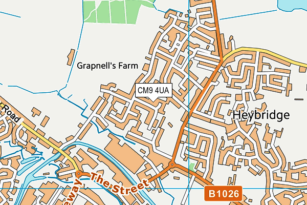 CM9 4UA map - OS VectorMap District (Ordnance Survey)