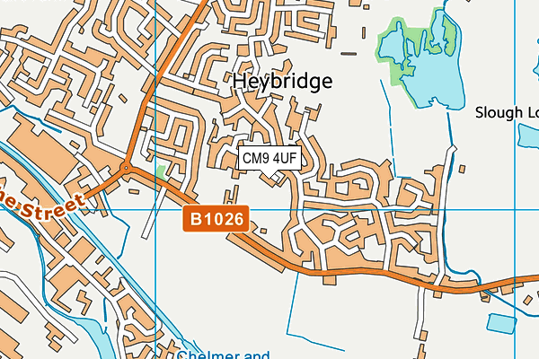 CM9 4UF map - OS VectorMap District (Ordnance Survey)