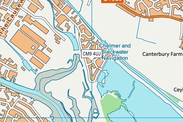 CM9 4UJ map - OS VectorMap District (Ordnance Survey)