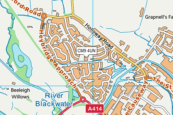 CM9 4UN map - OS VectorMap District (Ordnance Survey)