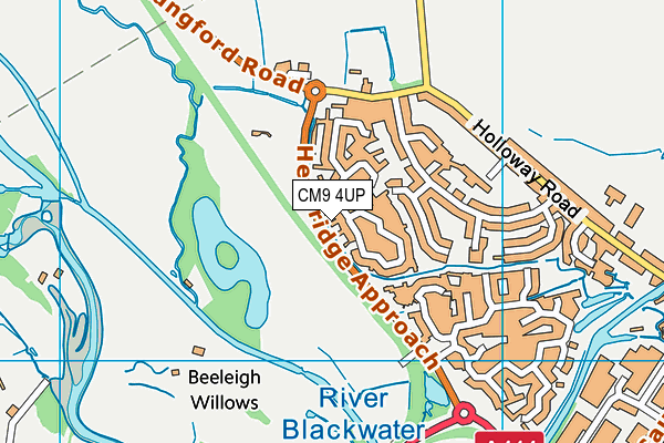 CM9 4UP map - OS VectorMap District (Ordnance Survey)