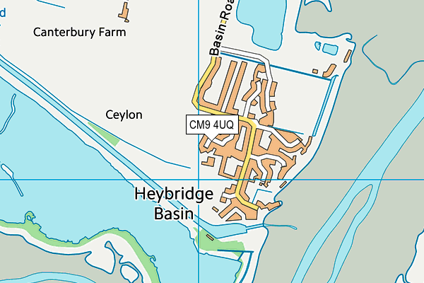 CM9 4UQ map - OS VectorMap District (Ordnance Survey)