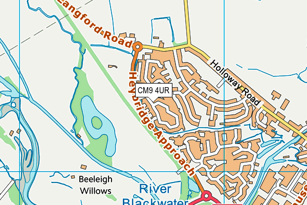 CM9 4UR map - OS VectorMap District (Ordnance Survey)