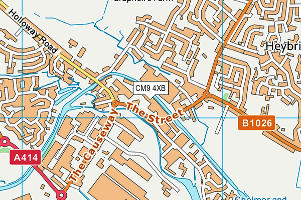 CM9 4XB map - OS VectorMap District (Ordnance Survey)