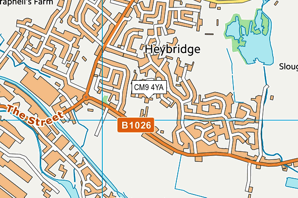 CM9 4YA map - OS VectorMap District (Ordnance Survey)