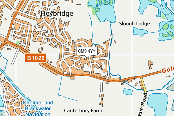 CM9 4YY map - OS VectorMap District (Ordnance Survey)