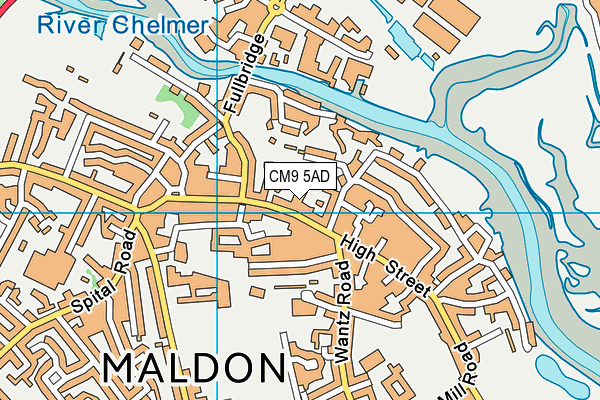CM9 5AD map - OS VectorMap District (Ordnance Survey)