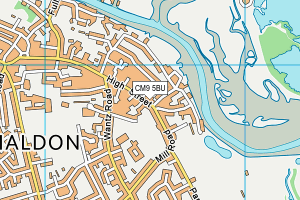 CM9 5BU map - OS VectorMap District (Ordnance Survey)
