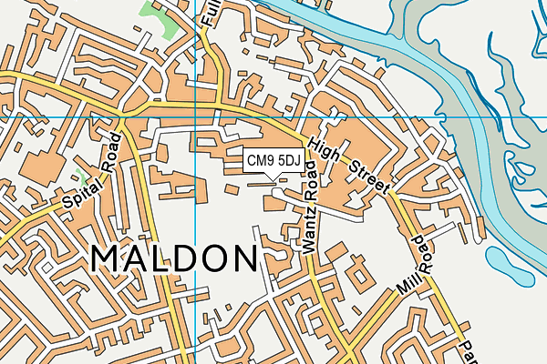 CM9 5DJ map - OS VectorMap District (Ordnance Survey)