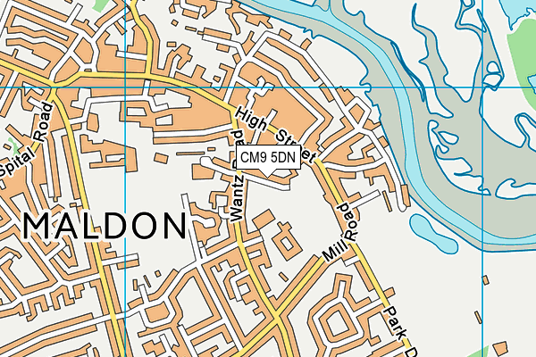 CM9 5DN map - OS VectorMap District (Ordnance Survey)