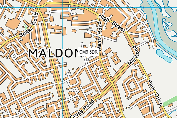 CM9 5DR map - OS VectorMap District (Ordnance Survey)