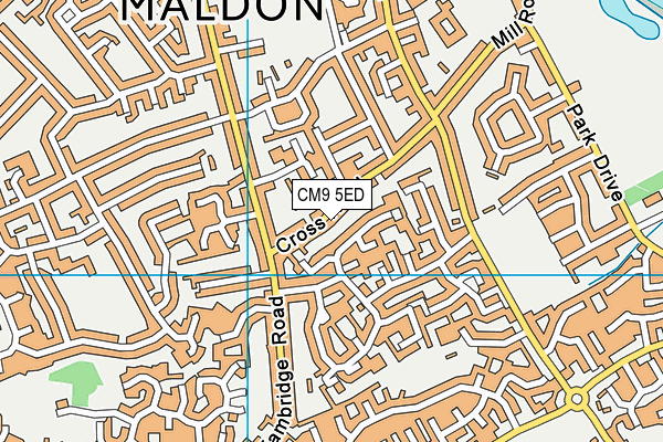 CM9 5ED map - OS VectorMap District (Ordnance Survey)