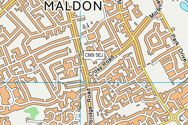 CM9 5EJ map - OS VectorMap District (Ordnance Survey)