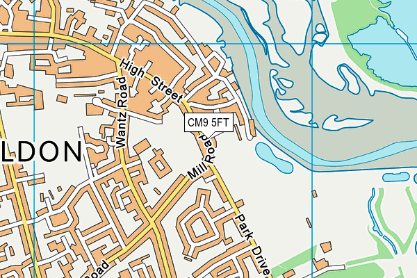 CM9 5FT map - OS VectorMap District (Ordnance Survey)