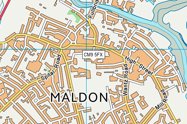 CM9 5FX map - OS VectorMap District (Ordnance Survey)