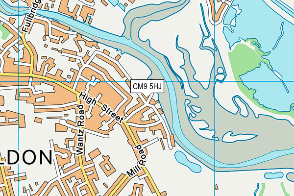 CM9 5HJ map - OS VectorMap District (Ordnance Survey)