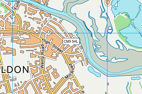 CM9 5HL map - OS VectorMap District (Ordnance Survey)