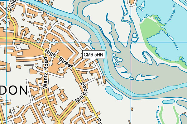 CM9 5HN map - OS VectorMap District (Ordnance Survey)