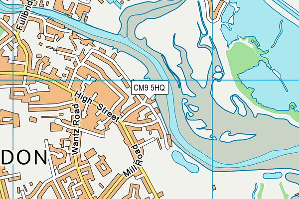 CM9 5HQ map - OS VectorMap District (Ordnance Survey)