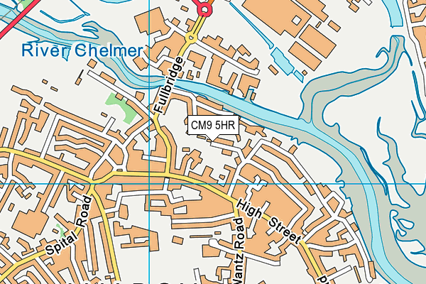 CM9 5HR map - OS VectorMap District (Ordnance Survey)