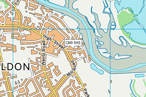 CM9 5HS map - OS VectorMap District (Ordnance Survey)