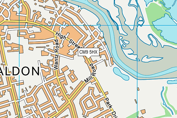 CM9 5HX map - OS VectorMap District (Ordnance Survey)