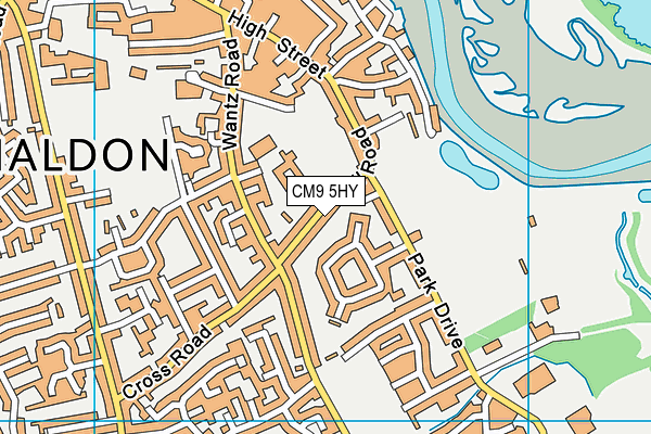 CM9 5HY map - OS VectorMap District (Ordnance Survey)