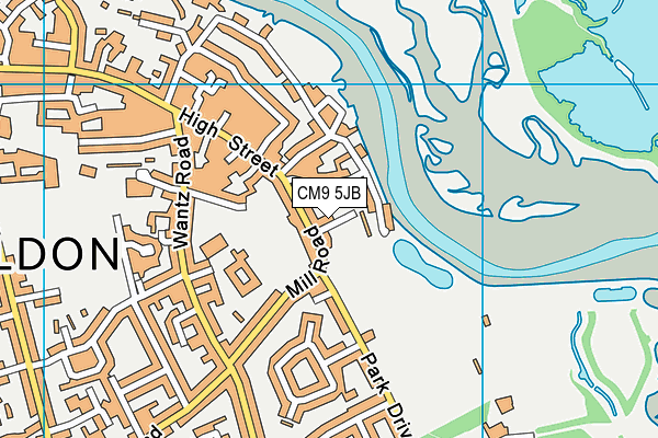 CM9 5JB map - OS VectorMap District (Ordnance Survey)