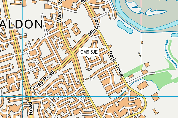 CM9 5JE map - OS VectorMap District (Ordnance Survey)